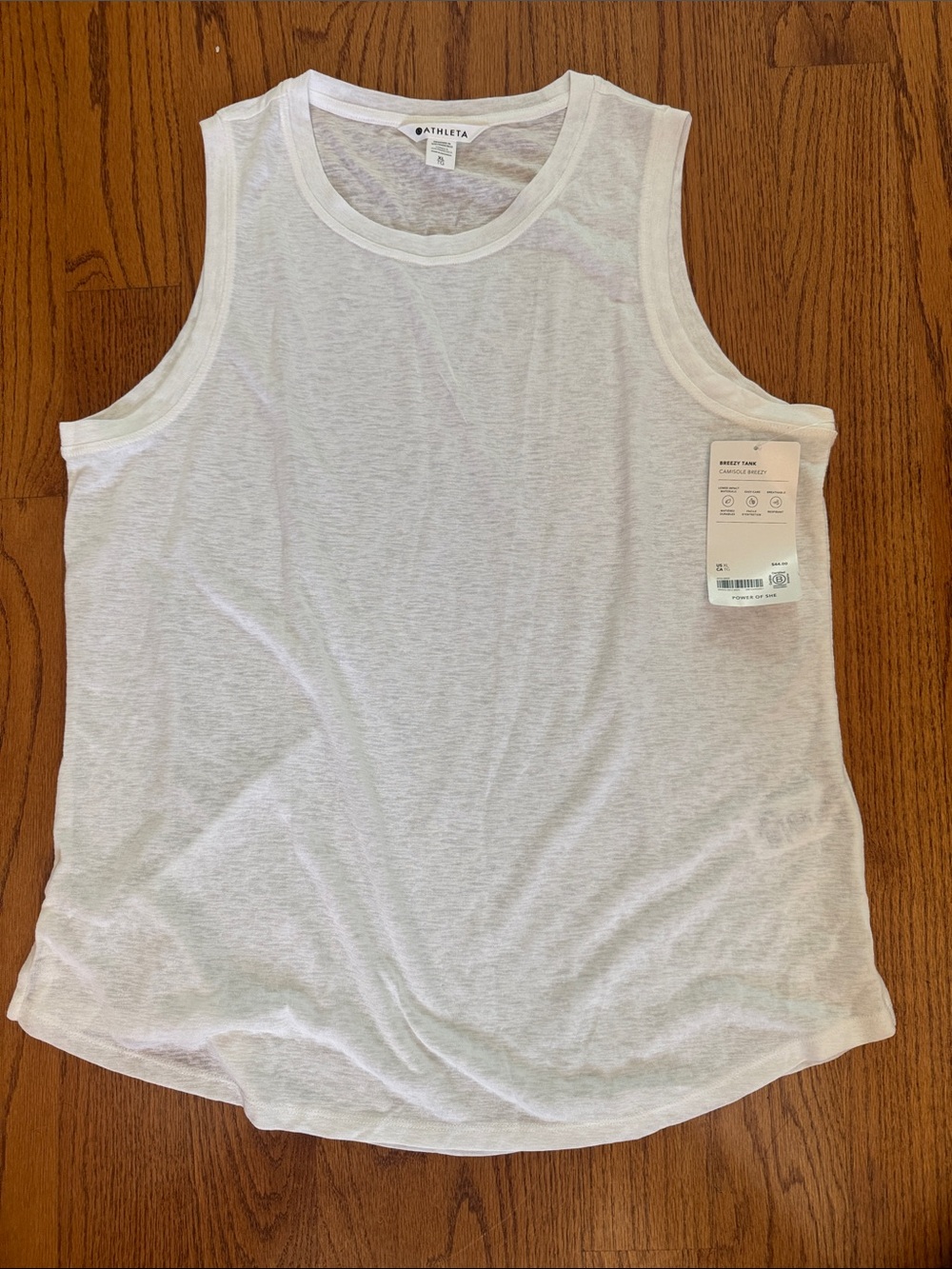 Athleta White Sleeveless Crew Tank